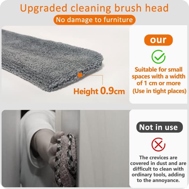 Detalle 2 de Feather duster 5PCS kit with 30–100 inch telescopic extension pole and interchangeable cleaning heads