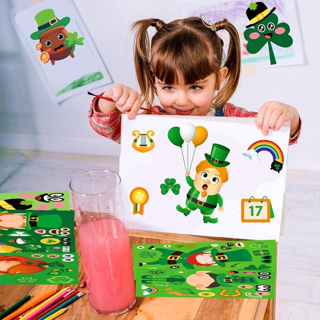 Thumbnail 3 de 48 Sheets St. Patrick's Day Stickers DIY Pack