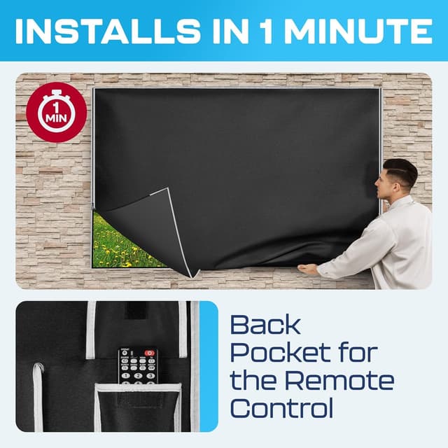 Detalle de Outdoor TV Cover for 55 Inch Weatherproof & Waterproof TVs — Smart Shield Outdoor TV Screen Protector