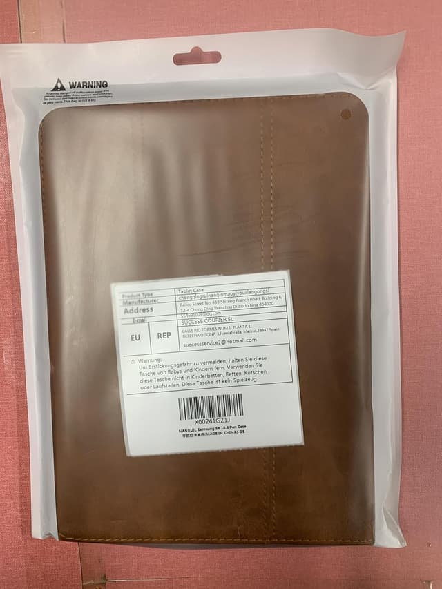 Detalle 2 de NANRUIL Lederhülle für Samsung Galaxy Tab S6 Lite 10,4" (2020/2022/2024) – mit S‑Pen-Halter & Auto Wake/Sleep, Khaki