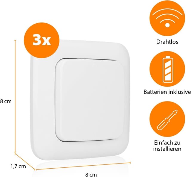 Detalle de Smartwares Home Automation Set Plug & Connect Funkstecker (SH4-99567) – 3 Einzelschalter & 1 Unterputzmodul fürs Schlafzimmer