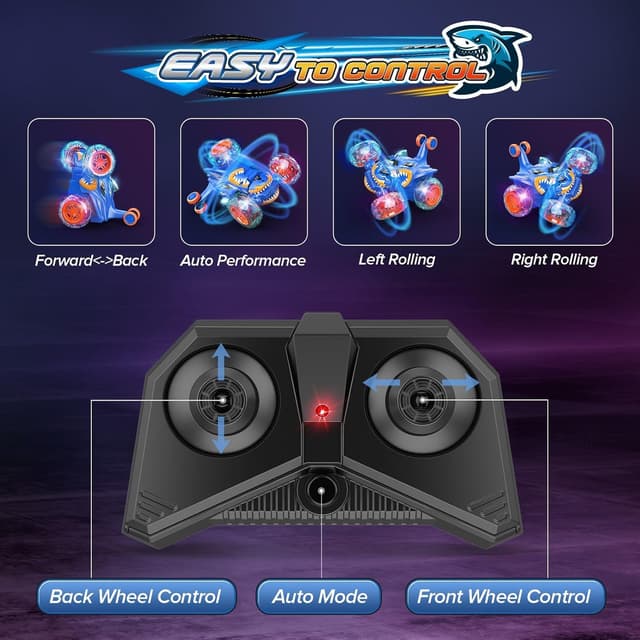 Detalle de Dislocati LED Shark Monster Truck 2.4GHz Remote Control Car (3–8 Year Olds)