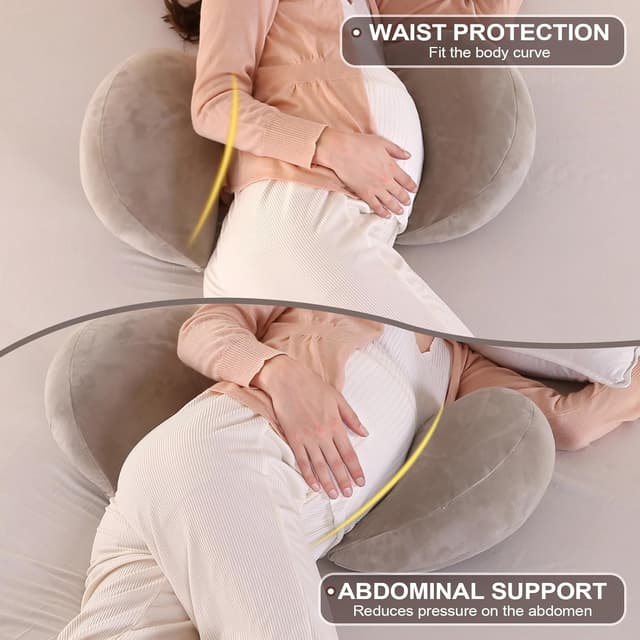 Detalle 2 de SHANNA Neu Schwangerschaftskissen einstellbar – Komfort-Bodypillow für Bauch, Taille & Ganzkörper