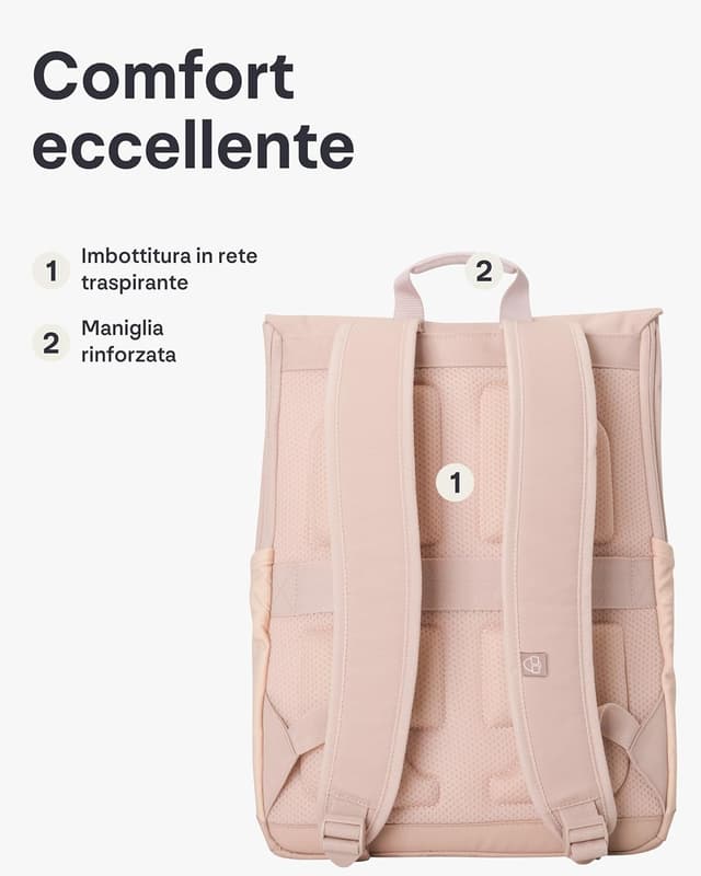 Detalle 2 de Johnny Urban Zaino Zaino Zaino espandibile MIKA Donna Rosa con vano per PC da 16”