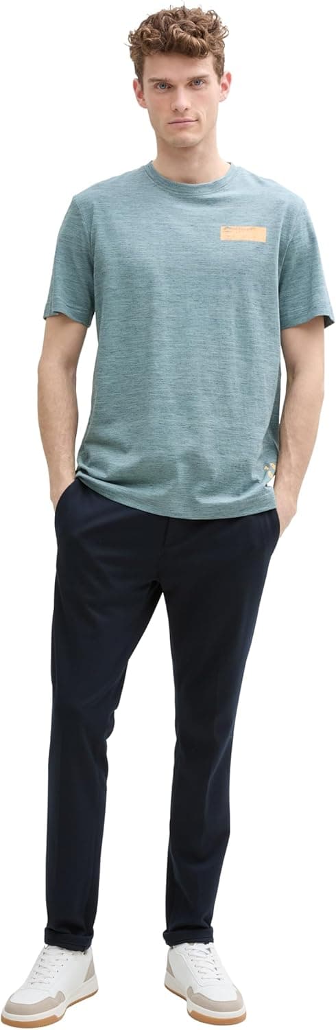 Detalle de TOM TAILOR T-Shirt uomo in maglia di cotone e poliestere, girocollo a manica corta