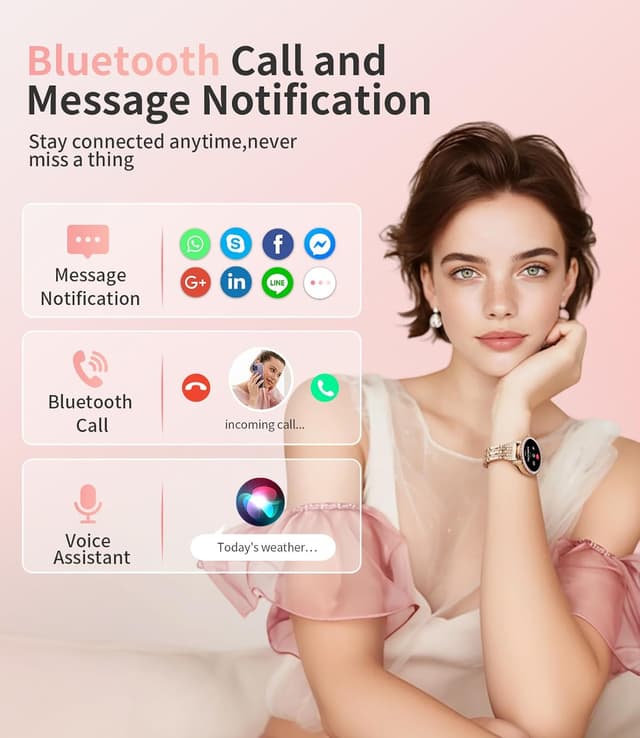 Detalle 2 de LIGE Smart Watch Women 1.27" HD fitness tracker