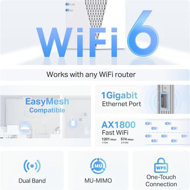 Thumbnail 2 de TP-Link RE615X WiFi 6 Extender 2100 sq ft