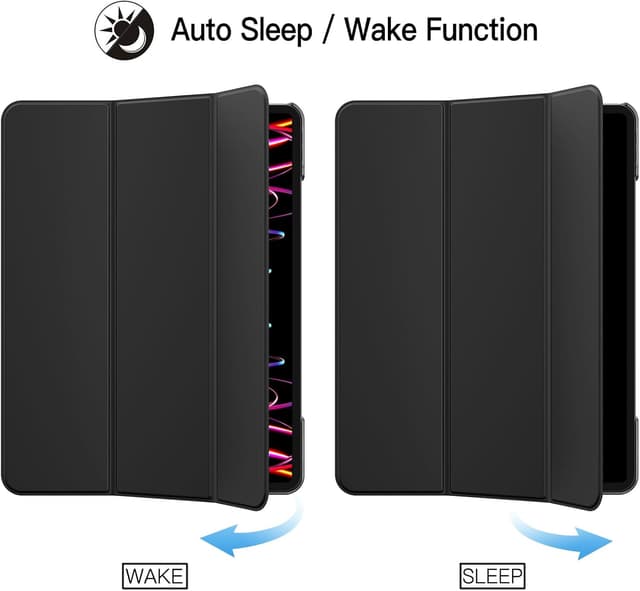 Detalle de JETech Hülle für iPad Pro 12,9 Zoll (6./5. Gen, 2022/2021) mit Pencil-Aufladung & Auto Schlaf-/Wach, Schwarz