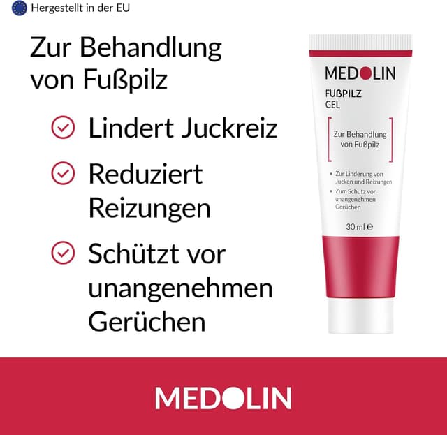 Detalle de Medolin Fußpilzgel 30 ml gegen Juckreiz