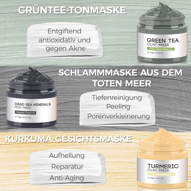 Detalle 2 de Kurkuma Tonerde Maske 3x70g 🎭