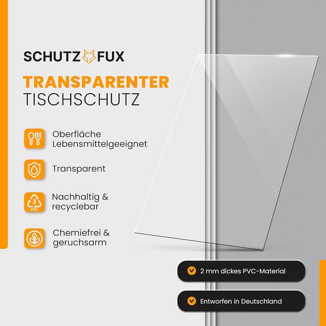 Detalle 2 de SCHUTZ-FUX Tischfolie 2mm transparent 90 x 140 đ