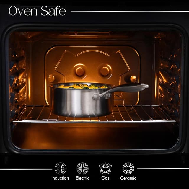 Detalle 2 de nuovva 17-piece Stainless Steel Pots and Pans Set with Glass Lids