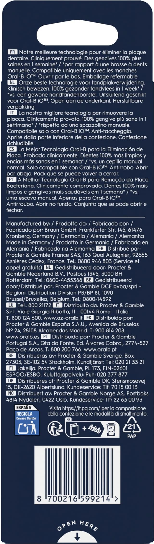 Detalle 2 de Oral-B iO Gentle Care Schwarz (6 Stück)