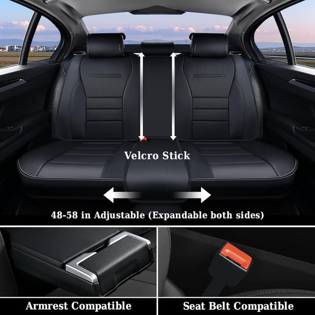 Thumbnail 6 de Coverado Waterproof Nappa Leather Car Seat Covers (Front) — Universal Fit, Perforated & Breathable Protection