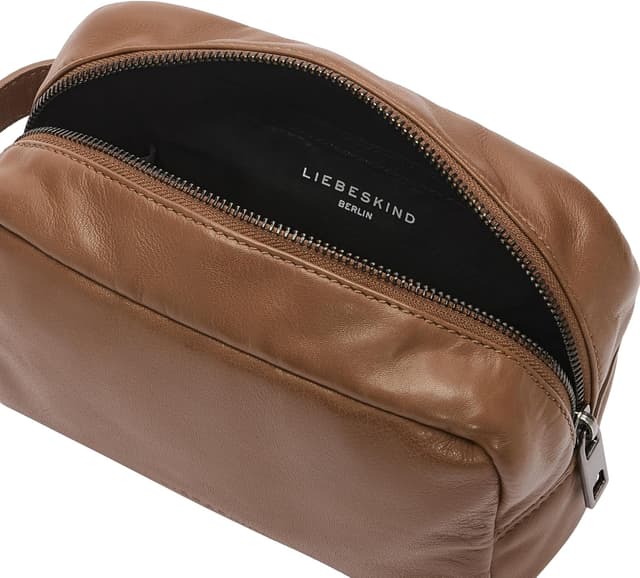 Detalle de Liebeskind Berlin Cosmetic Pouch S SMALL „Acc Sheep Natural“ – kleines Kosmetiktäschchen in Sepia