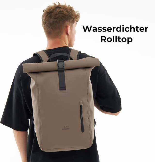 Detalle 2 de Johnny Urban Conor wasserdichter Rolltop-Rucksack für Damen & Herren mit Laptopfach