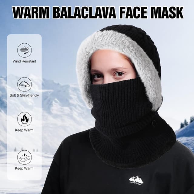 Thumbnail 1 de AYPOW Winter Knitted Hat Scarf 56-60 cm 🧣