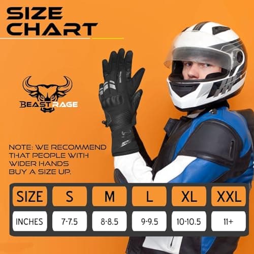 Detalle 1 de BEAST RAGE Guanti da moto termici impermeabili touch screen