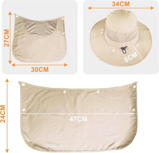 Thumbnail 1 de ehsbuy Chapeau Pêche large bord avec couvre-visage