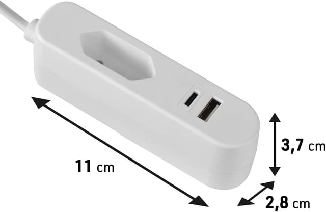 Detalle 2 de Electraline 62654 prolunga elettrica USB 1,5 m