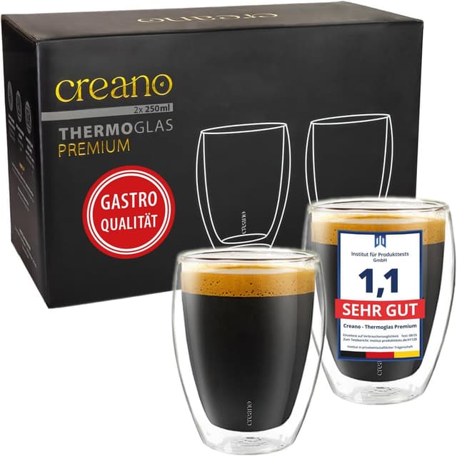 Imagen de Creano PREMIUM doppelwandige Trinkgläser 250ml 🥛 en OfertitasTOP