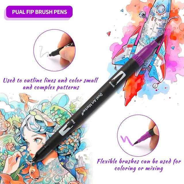 Thumbnail 3 de Jnyan Dual Brush Pinselmarker 24 Farben 🎨