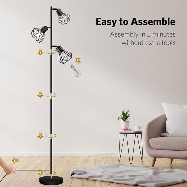 Thumbnail 5 de BBHome Industrielle Stehlampe