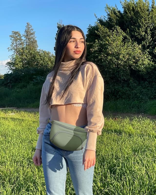 Detalle 2 de MUIIKOLA Kleine Damen Umhängetaschen (Bauchtasche/Crossbody) mit RFID-Schutz