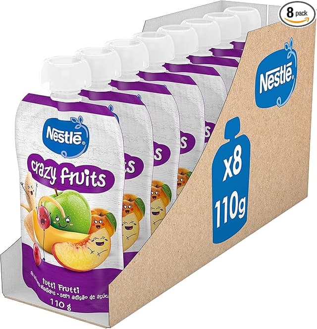 Detalle de Nestlé Pure Crazy Fruits 110g - Pack de 8 🍓🍍