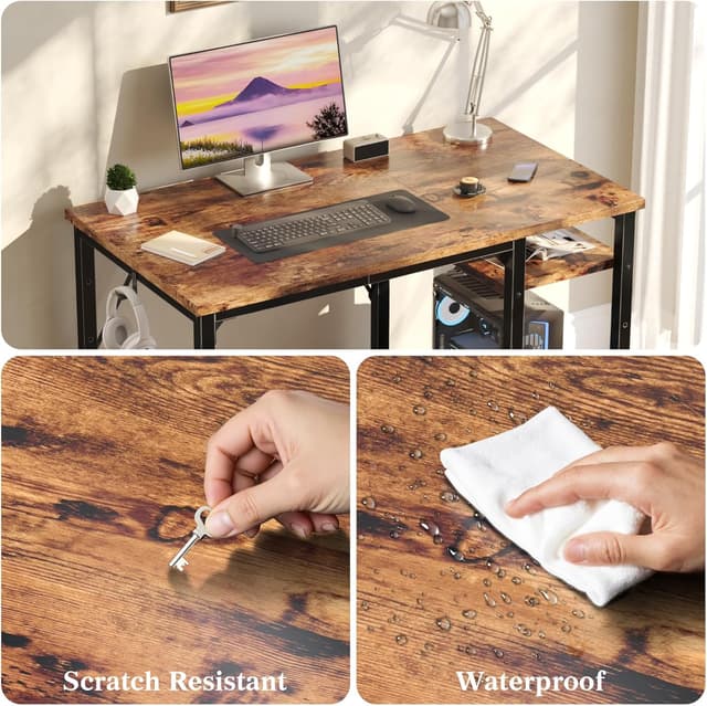 Thumbnail 6 de JUMMICO Scrivania 100 x 50 cm con 2 ripiani e separatore regolabile (destro o sinistro)