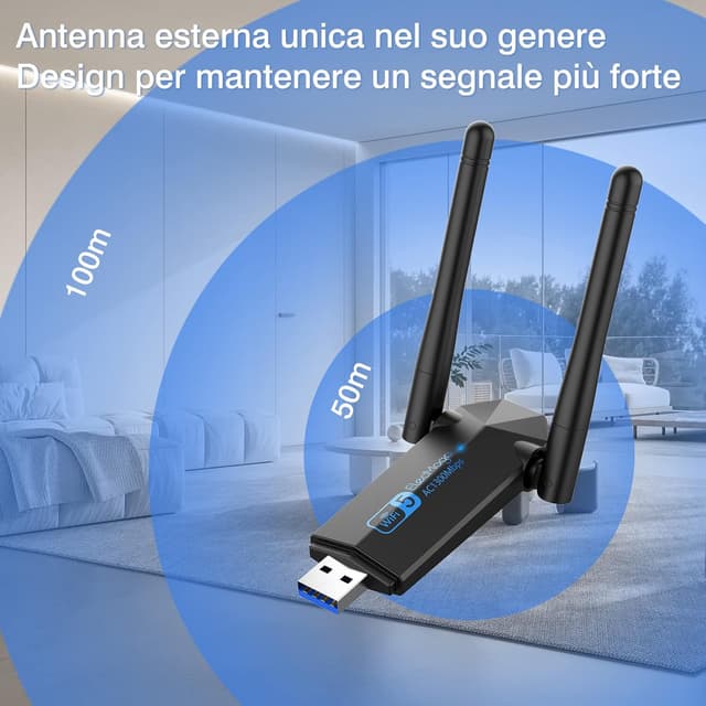 Detalle 2 de ElecMoga 1300Mbps USB WLAN Stick