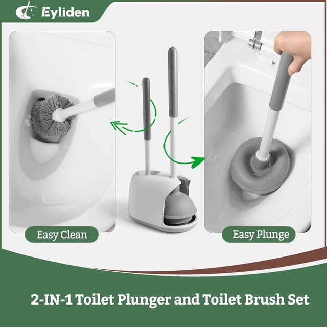 Thumbnail 3 de Eyliden 2 Pack Toilet Plunger & Brush Set 2 🧻
