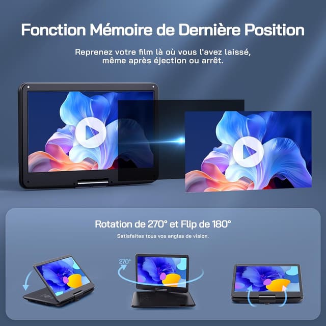 Thumbnail 5 de WOLFANG Lecteur DVD portable 15,6"