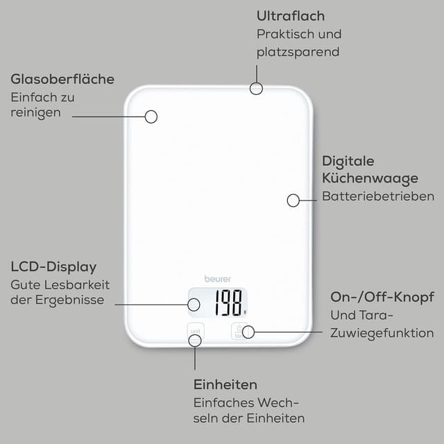 Detalle 2 de Beurer KS 19 Küchenwaage, bis 5 kg