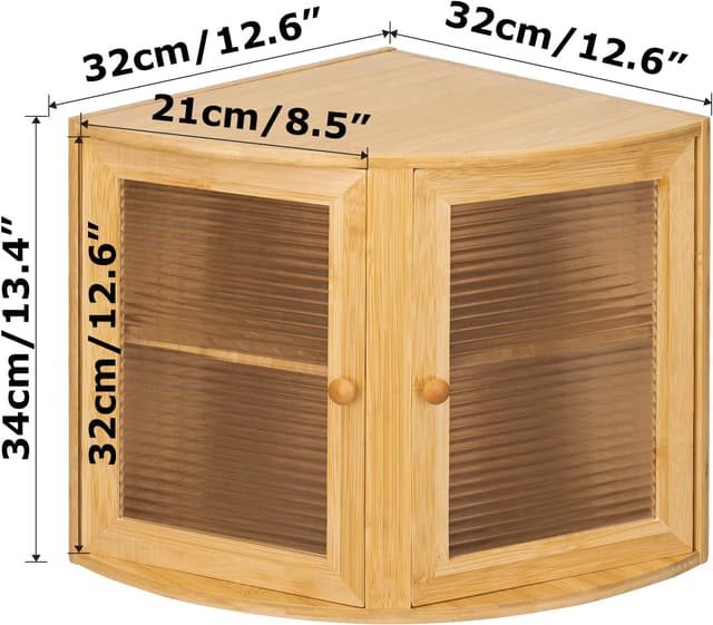 Detalle 1 de Leader Accessories Bambus Brotkasten 32x32x34 cm