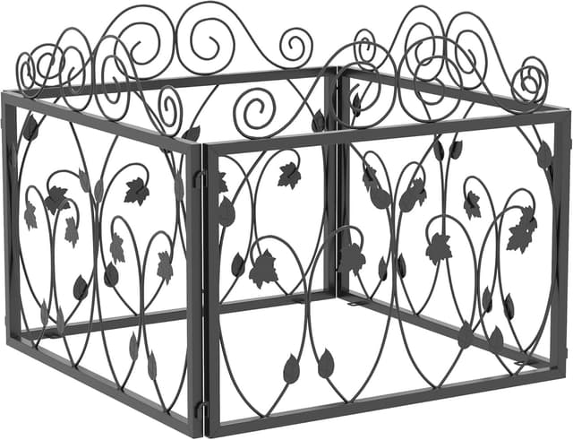 Thumbnail 8 de Outsunny Vallas de Jardín de 4 Paneles, 230x48 cm, Acero Negro 🚧