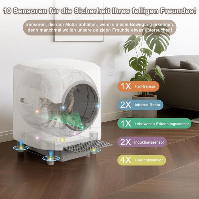 Detalle 2 de Ellenpent Selbstreinigende Katzentoilette 90L đ±