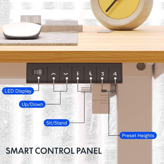 Detalle de FLEXISPOT E1 Electric standing desk 80 kg