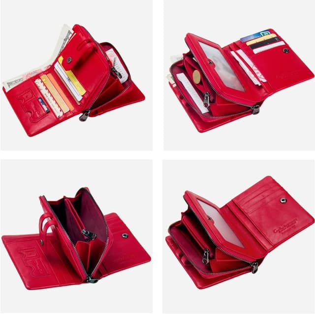 Detalle 2 de Contacts Trifold Leather Coin Card Holder 9x12cm