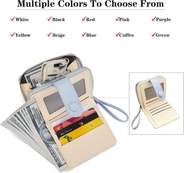 Detalle de LZSXDWXY Damen-Geldbörse mit Reißverschluss außen, Gänseblümchen-Motiv und Kartenfächern