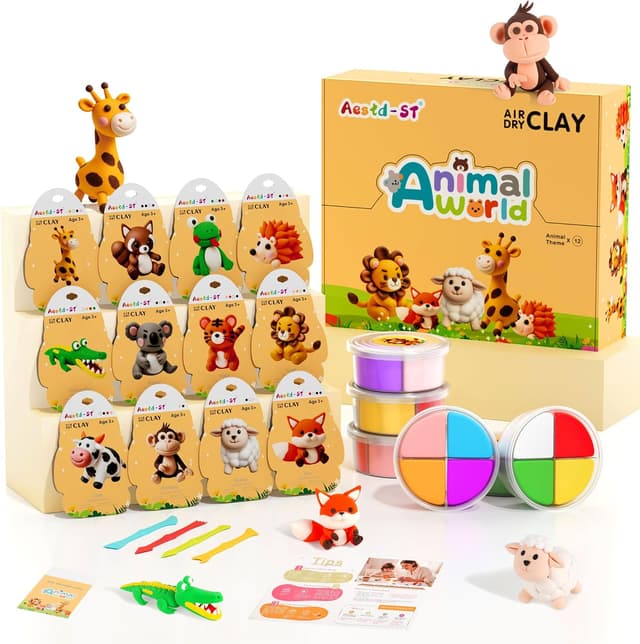 Detalle de Air Dry Clay Kit 12-Box Modeling Set 🎨