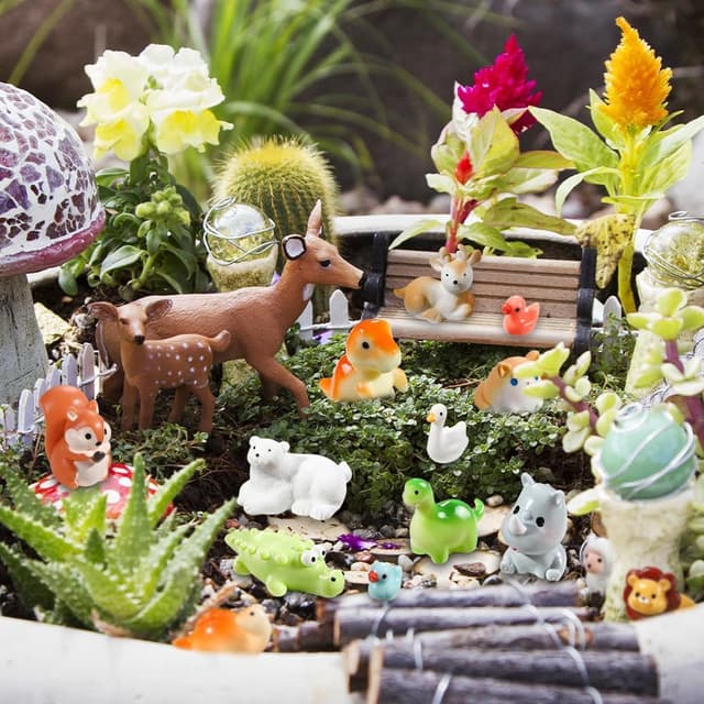 Thumbnail 5 de JOLCEEY 40pcs mini resin animals set for crafts 🐾