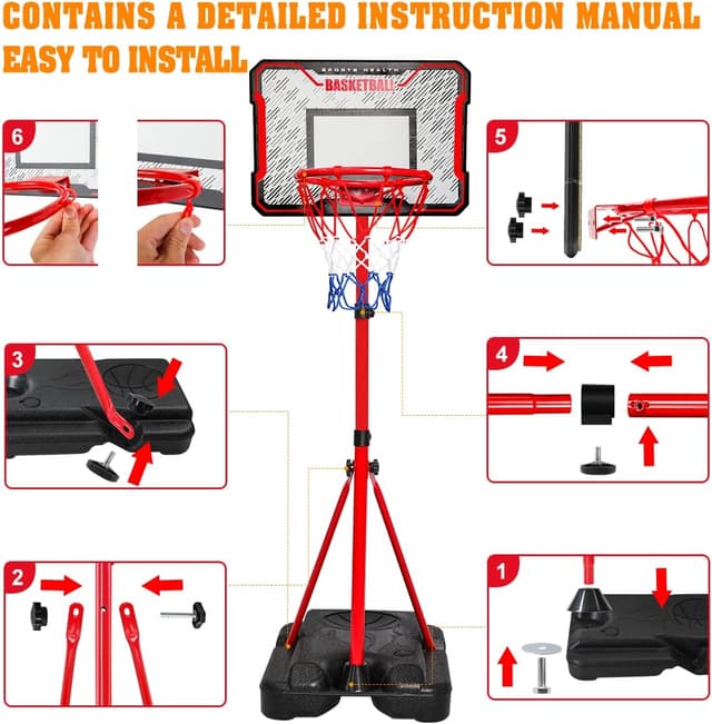 Thumbnail 4 de MELAND Kids Basketball Hoop Outdoor 104-190cm