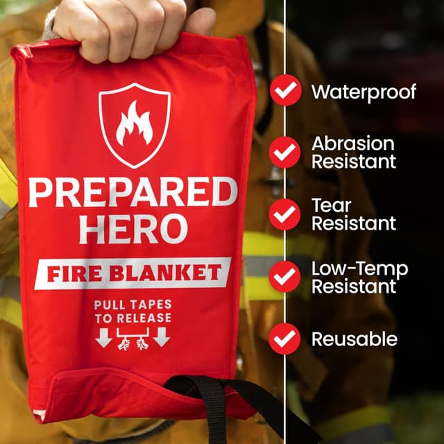 Thumbnail 2 de Prepared Hero Emergency Fire Blanket 40” x 40”