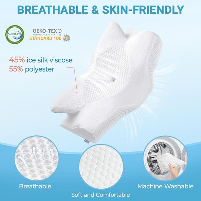 Detalle de Elviros cervical memory foam pillow