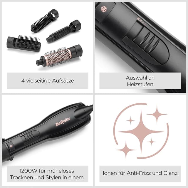 Thumbnail 6 de BaByliss Smooth Finish 1200 (AS122E) Warmluftbürste mit 5 Aufsätzen, 3 Heizstufen und Ionen-Technologie