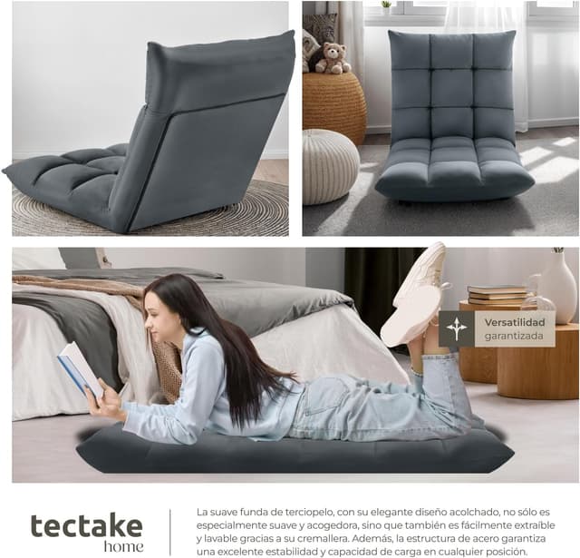 Thumbnail 6 de tectake® Sillon Plegable Lectura Respaldo 14 posiciones