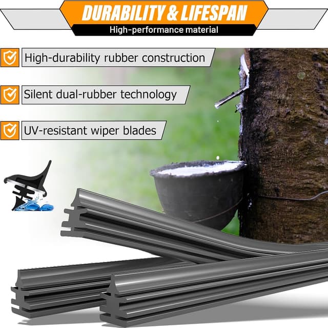 Thumbnail 6 de AUTOBOO 26" + 17" windshield wiper set 12" rear