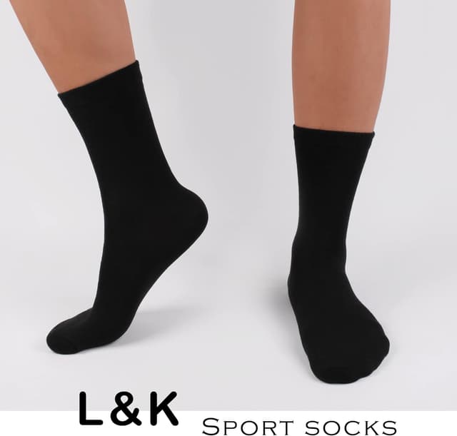 Detalle de L&K-II 10/12 : chaussettes d’hiver enfant en coton (pack de 12 paires) motifs fusée Dino 2816