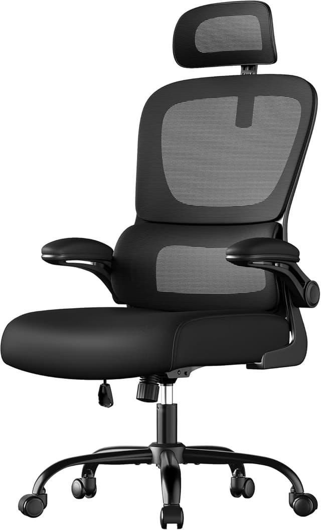 Detalle de SONGMICS Sedia Ufficio Ergonomica OBN043BH02 in rete con supporto lombare e funzione oscillante